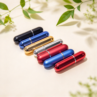 Flacon de voyage en aluminium électroplaqué à 18 filetages, tête ovale, pour parfum, vaporisateur, recharge, échantillon, cadeau