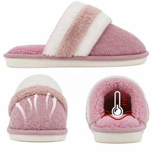 Pantuflas de <span class=keywords><strong>Invierno</strong></span> para <span class=keywords><strong>Mujer</strong></span>, Tejidas, <span class=keywords><strong>Cerradas</strong></span>, Forradas de Felpa Suave, Cálidas, para Interiores y Exteriores, con Suela Antideslizante de PVC - Product Image 2