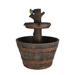 Fontaine d'extérieur à 3 niveaux en résine durable, finition <span class=keywords><strong>pierre</strong></span> antique, cascade de style Art Déco, à poser au sol pour jardin - Product Image 1