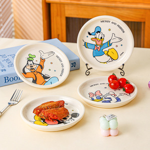 Platos de Cerámica de <span class=keywords><strong>Mickey</strong></span> y sus Amigos, Lindos Platos Redondos de Dibujos Animados, Pequeños Platos de Porcelana para Aperitivos, Vajilla para el Hogar para Servir Sushi - Product Image 2