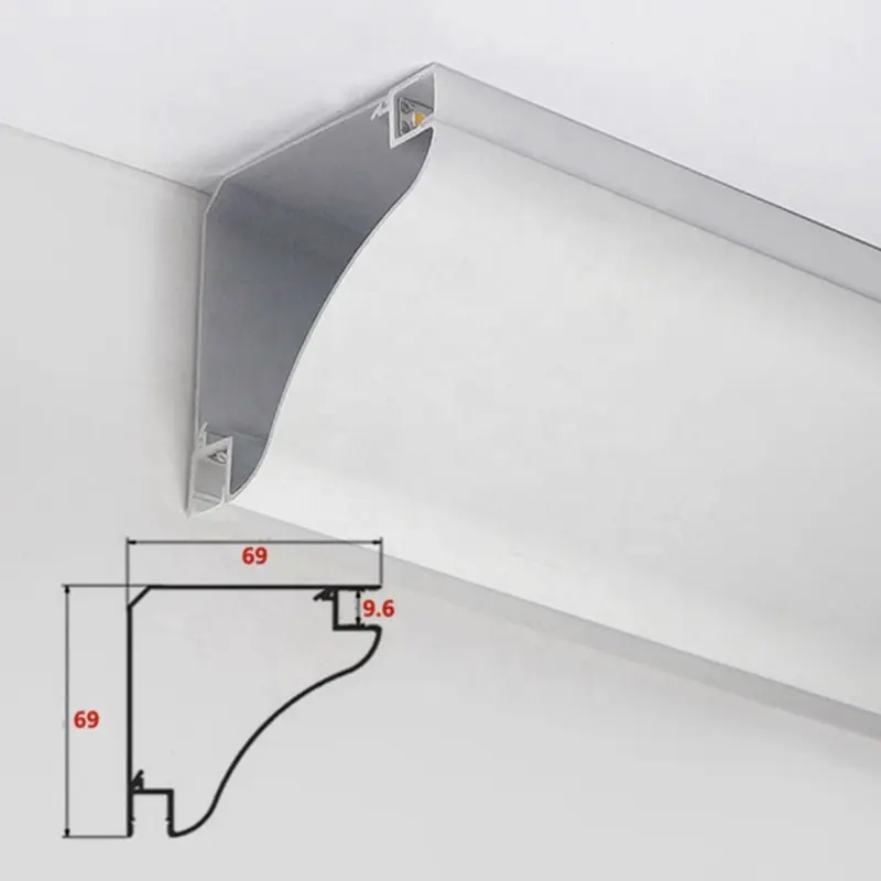 New Design Ceiling Corner Trim Luminous LED Coving Aluminum Profile For Led Strip Lighting Aluminum Extrusion Profiles For Led