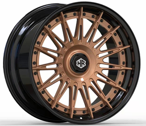 Nuevas llantas HRW FORGED de aleación de aluminio con diseño cóncavo, multirradio, fibra de carbono, ancho 8J, patrón de pernos 5x4.5, acabado plateado. - Product Image 5