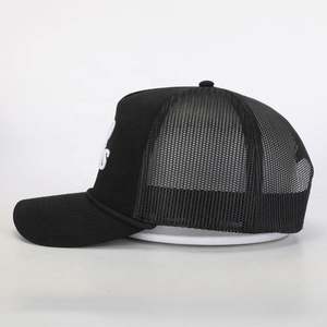 Casquette Trucker Unisexe Sportive 5 Panneaux en Corduroy/Toile Noire de Haute Qualité avec Logo Brodé Personnalisé BSCI, Vente en Gros, OEM - Product Image 3
