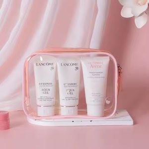 Dompet <span class=keywords><strong>Makeup</strong></span> tahan air bening transparan PVC kualitas tinggi untuk tas kosmetik modis merah muda <span class=keywords><strong>Organizer</strong></span> perjalanan ritsleting - Product Image 6