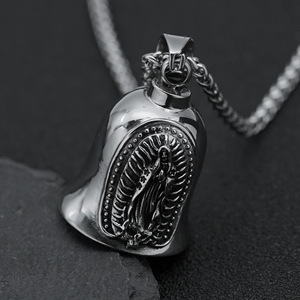 Bijoux religieux Vierge Marie, clochette Gremlin Biker, anti-ternissement, PVD, acier inoxydable 316L, breloque pour collier homme, cadeau, vente en gros - Product Image 2