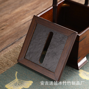 Green Cool Bamboo Tissue <b>Box</b> Rectangle Stainless Steel Standing Type Classic Style For Living Room <b>Tea</b> Room Storage - Product Image 3