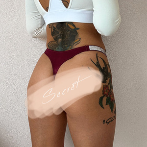 Culottes <span class=keywords><strong>string</strong></span> sexy léopard taille basse pour femmes, avec strass et effet push-up, style jeune et tendance, avec logo à la taille - Product Image 2
