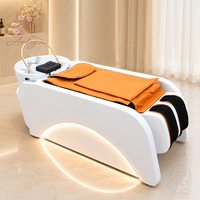 Lit de lavage capillaire électrique de luxe avec massage et chauffage pour spa capillaire