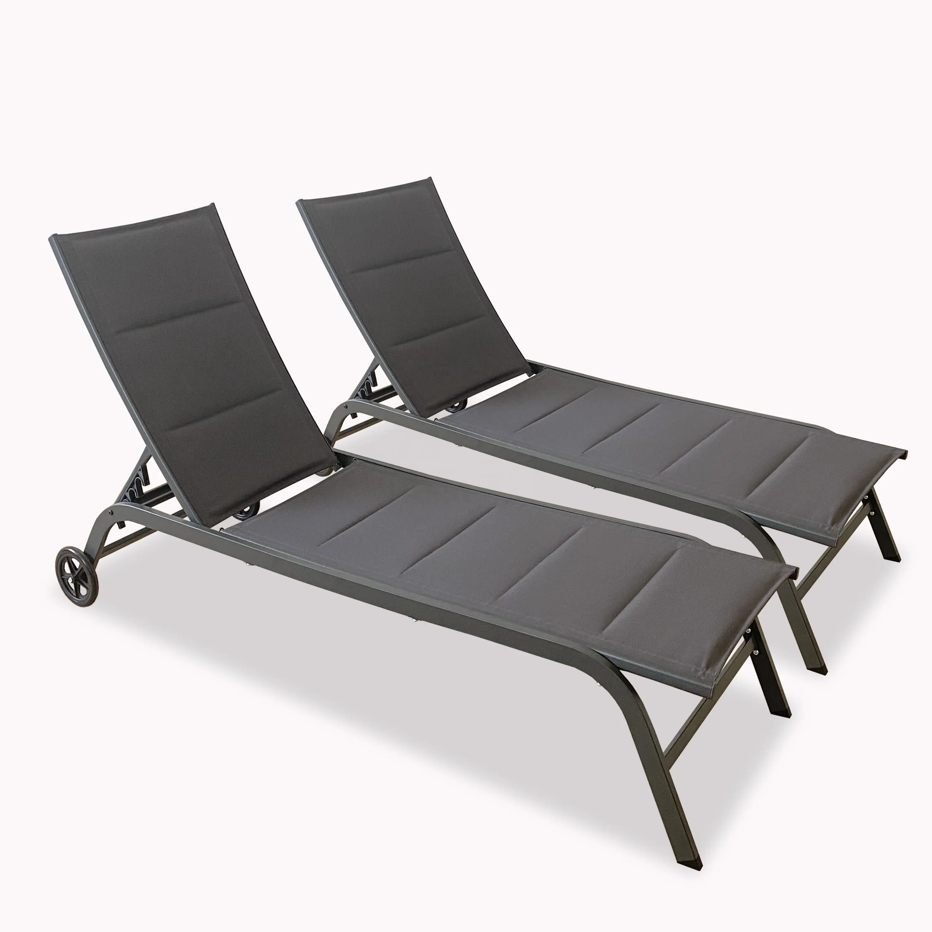 आउटडोर धातु Padding के साथ पूल सूरज Lounger समायोजित के साथ वापस लाउंज कुर्सी