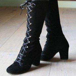 Commercio all'ingrosso delle signore della moda occidentale ginocchio alto tacco <span class=keywords><strong>chucky</strong></span> stivali da donna scarpe da donna - Product Image 2