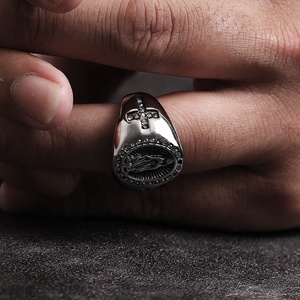 Europa En De Verenigde Staten Retro Hiphop Roestvrij Staal Ring De Maagdelijke Mary Diamant Heren Titanium Stalen Ring Dm 680 - Product Image 6