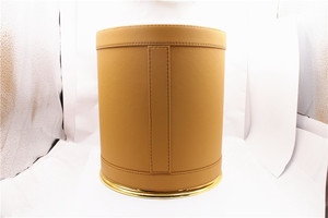 Poubelle d'intérieur en cuir de luxe personnalisée pour salle de bain cuisine chambre d'hôtel poubelle - Product Image 5