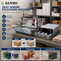 Machine d'emballage semi-automatique BANMO 2026 pour boîtes carrées 3D, machine d'enveloppement semi-automatique en cellophane pour cosmétiques, cartes à jouer, film BOPP