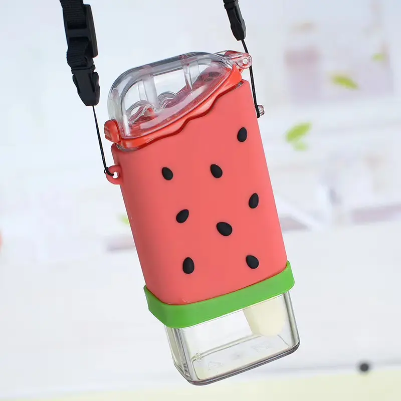 Creative Donut Ice cream Straws for kids Drop proof leak proof Baby water Cup flat square portable kettle
