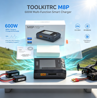 Cargador/Descargador de Equilibrio ToolkitRC M8P 600W 20A, Probador de Señales 1-8S LiPo LTO ESC, Voltímetro, Fuente de Alimentación para Piezas de Drones RC