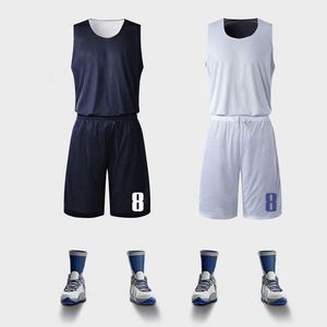 Breathable <b>Mesh</b> Printed Plus Size Anti-Bacterial Quick Dry Lightweight Reversible Basketball Jersey Uniform Set - Product Image 2