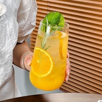 Gobelet en verre simple couche résistant aux hautes températures, sans poignée, sans couvercle, pour boissons gazeuses, thé aux fruits, lait, restaurant