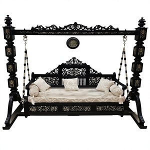 Indian Luxury Teak Wood <b>Swing</b> Traditional Design Handcrafted Indoor Living Room <b>Swing</b> Furniture Set Muslim Home Wooden Jhula - Product Image 4