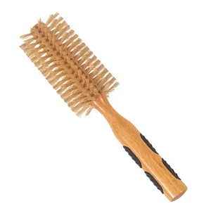 Yaban domuzu kıl yuvarlak saç şekillendirici fırça hızlı kuru anti-saç verimli Hairbrushing için