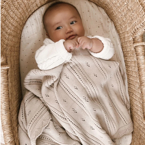 Nuova Coperta per Neonati 100% Cotone Organico Super Morbido, Coperta Avvolgente per Bambini e Bambine, <span class=keywords><strong>Coperte</strong></span> Morbide Lavorate a Maglia per Neonati - Product Image 4