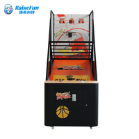 MuchFun Machine de jeu d'arcade de basketball de rue Crazy Hoop, pliable, pour adultes, d'intérieur, électronique, à monnayeur, avec tableau de scores LED, en métal