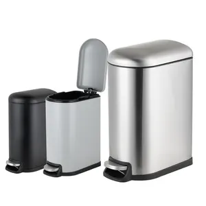 12.6 Gallon and 2.6 Gallon Kitchen Trash Can Combo Set with soft-closing lid Large Office Waste Bin 40 L and 10 L Dustbin