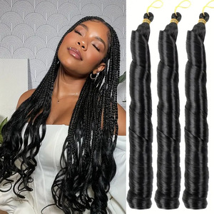 Cabello Sintético para Trenzas de 22-28 Pulgadas, Estilo Francés Sedoso, Rizado en Espiral, Ondulado Suelto, Retardante de Llama, para Extensiones de Ganchillo - Product Image 2