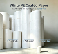 Papel Kraft Recubierto de PE Ecológico, Impermeable, en Rollos, Materia Prima para la Fabricación de Vasos de Papel