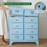 Armoire de rangement vintage en plastique, commode haute à tiroirs pour chambre à coucher, buffet mural pour salon et cuisine