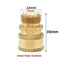 Connecteur rapide haute pression 3/8 M22/M18/M14 14*1.5 pour pistolet à eau de nettoyage de voiture