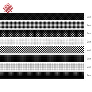 Ruban adhésif washi à motif à carreaux noir et blanc, ruban adhésif pour journal artisanal, matériaux de décoration, rubans de style tendance - Product Image 5