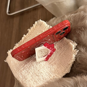 Funda con soporte de espejo para iPhone 17 Pro Max, edición de Año Nuevo, soporte rojo tipo cabaña, funda protectora completa suave a prueba de golpes - Product Image 4