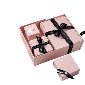 Embossing Ribbon Recyclable Luxury High-End Gift <b>Boxes</b> <b>Removable</b> Lid Custom Logo Eco-Friendly Cardboard for Gift Packaging - Product Image 1