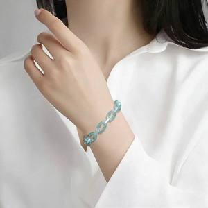 กำไลหยกแท้ธรรมชาติแบบ Cuban Chain สไตล์ฮิปฮอป  เทรนด์แฟชั่น  กำไลหยกถักเชือก  ขายส่ง C180 - Product Image 4