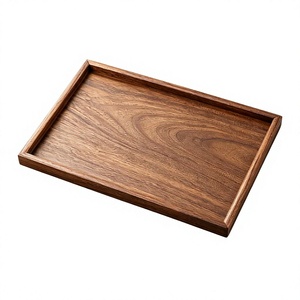 Elegant Decorative Black Walnut Wood <strong>Rectangular</strong> Serving <strong>Tray</strong> 11.8"x7.9" <strong>Coffee</strong> <strong>Table</strong> &amp; Tea <strong>Tray</strong> - Product Image 1