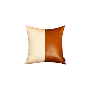 HMS 17 \ "di lusso in ecopelle copricuscino marrone stampa bianca impermeabile a forma quadrata tessuto Vintage per luce domestica - Product Image 2