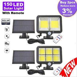 Lampe murale solaire extérieure XINSITE, étanche, avec projecteur LED COB, télécommande et détecteur de mouvement - Product Image 2