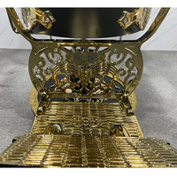 Produit en vente chaude d'usine, design vintage, cadre en aluminium doré, décoration en plastique, repose-main en bois massif, chaise de barbier pour salon de coiffure