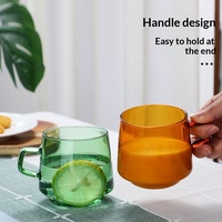 Mug à café en verre nordique à double paroi résistant à la chaleur, vente en gros directe d'usine, pour usage domestique, thé, lait