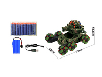 Véhicule télécommandé à 6 roues à munitions souples, Véhicule télécommandé à munitions souples, Véhicule tank cascadeur