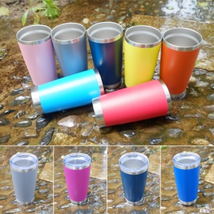 Mug isotherme personnalisé en acier inoxydable à double paroi de 20 oz, avec couvercle minimaliste écologique, résistant à l'eau bouillante - Product Image 3