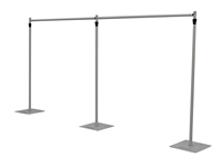 Support de toile de fond réglable en alliage d'aluminium avec barre transversale unique, cadre mural pour fleurs, support robuste pour tuyaux et draperies pour événements