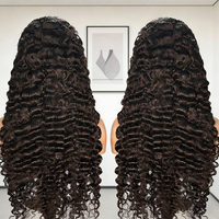 Perruque bouclée indienne naturelle de Birmanie, perruque frontale en dentelle HD complète de 30 pouces, vente en gros, perruque sans colle en cheveux humains vierges bruts péruviens 12A