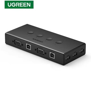 Ugreen <span class=keywords><strong>VGA</strong></span> สวิตช์ KVM 4 in 1 Out 4พอร์ต USB กล่องสวิตช์ KVM รองรับจอแสดงผล1920*1440 60Hz สำหรับพีซีจอภาพทีวี - Product Image 1