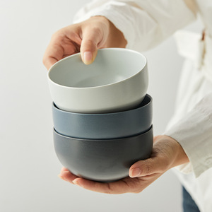 Bol en céramique bleu <span class=keywords><strong>gris</strong></span> mat minimaliste moderne, style nordique, pour céréales, soupe, salade, pour la maison, l'hôtel, le restaurant - Product Image 2