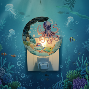 Lampe murale douce et économe en énergie GL-BZY Octopus Underwater World, petite veilleuse acrylique à ampoules incandescentes à brancher, lumière blanc chaud - Product Image 2