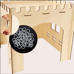 Maison de lapin en bois délicate à vendre en gros Double lapin maison pour animaux de compagnie <span class=keywords><strong>Cage</strong></span> salon espace lapin jouer cabane cachée - Product Image 3