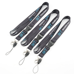 New Arrival Polyester Custom High Quality Grey and Black Plain Lanyards