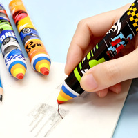 Nouvelles gommes cylindriques en caoutchouc en forme de stylo pour la course, modèle Thunder Chariot Chips, fournitures scolaires pour étudiants, vente en gros, 24 pièces
