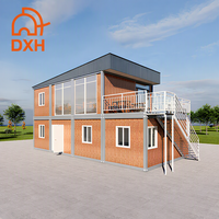 Maisons préfabriquées modernes en acier à deux étages, conteneurs modulaires, bureau mobile, gare ferroviaire ou hôtel